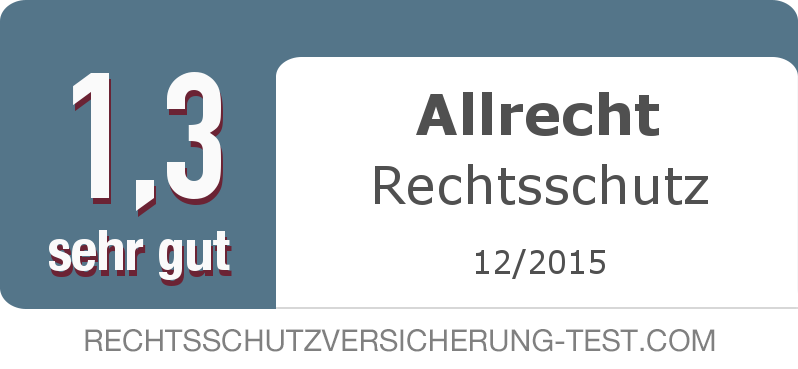 Testsiegel: Allrecht Rechtsschutz width=