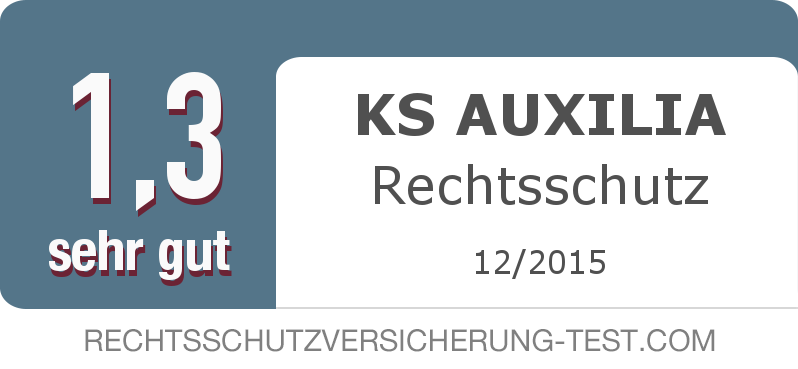 Testsiegel: KS AUXILIA Rechtsschutz width=