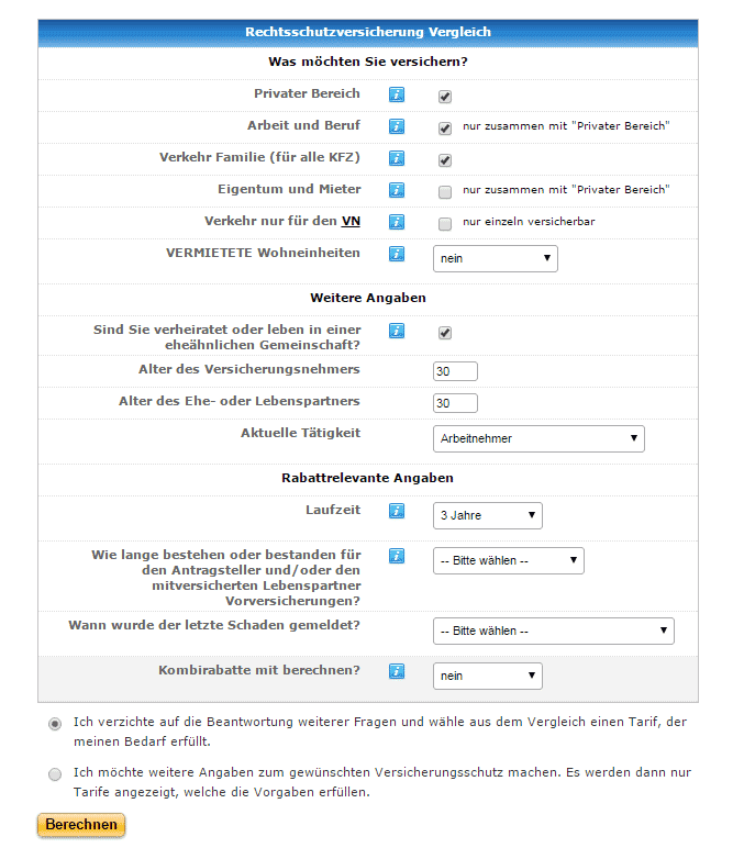 Der Tarifrechner der NRV